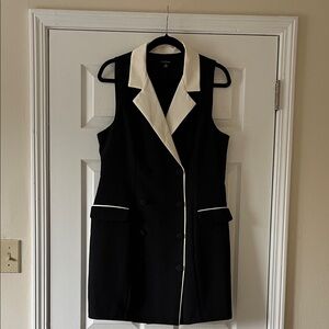 City Studio Black and Cream Dress